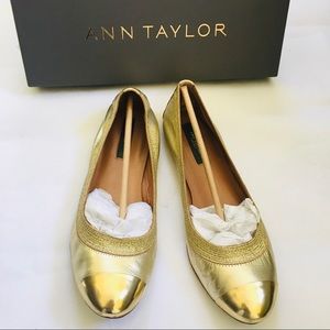 Ann Taylor gold ballet flats